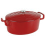 Sitram COCOTTE ovale en fonte émaillée grande capacité 6,5 litres - Extérieur rouge brillant, intérieur noir mat - toutes source
