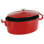 Sitram COCOTTE ovale en fonte émaillée grande capacité 6,5 litres - Extérieur rouge brillant, intérieur noir mat - toutes source