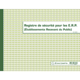 Exacompta - Réf. 6623E - 1 Registre de sécurité pour les Etablissement Recevant du public (ERP) - Conforme au registre Sécurité 