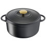 Tefal Pierre Gagnaire Héritage Cocotte en fonte d'acier ronde, Noir, 25 cm, 5,1 L, Induction E2230404