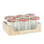 BSCA 519553 Set de 6 Confituriers/Couvercle Décore Verre 385 ml