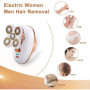 Rasoir Électrique Femme - Imperméable Indolore Bikini Tondeuse Épilation pour Jambe Visage Corps Lèvres Bras Aisselles Aisselle 