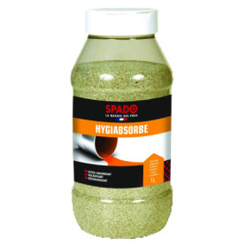 SPADO - Hygiabsorbe - Ultra absorbant - Solidifiant - Désodorisant - Actifs désinfectant - Parfum frais - 1L - Fabriqué en Franc