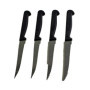 Lot De 4 Couteaux À Steak Fabriqué En France - Set De Couteaux Noir Pour Cuisine, Table, Coupe Tranchante Pour Viande, Couteaux 