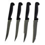 Lot De 4 Couteaux À Steak Fabriqué En France - Set De Couteaux Noir Pour Cuisine, Table, Coupe Tranchante Pour Viande, Couteaux 
