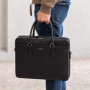 David Jones - Sac à Main Business Porte-Document Cuir PU Rigide Homme - Cartable Travail Affaires Ordinateur Portable Multi Poch