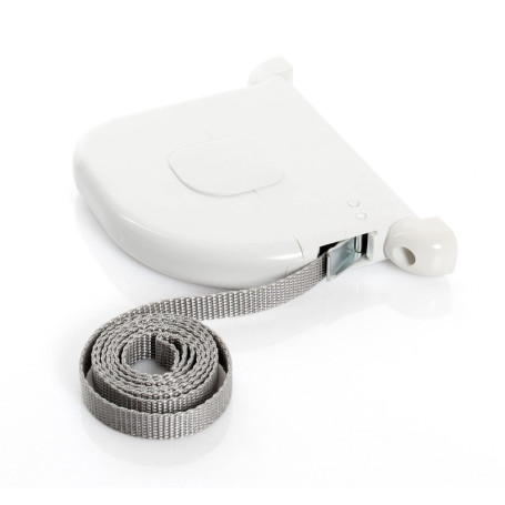 Enrouleur Sangle Pivotant Blanc pour Volet Roulant - Boîtier Compact avec Sangle Gris Clair 5m - Installation Facile, Design Mod