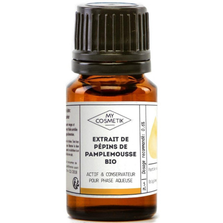 MY COSMETIK - Extrait de Pepin de Pamplemousse (EPP) BIO AB - Actif cosmétique et conservateur pour phase aqueuse - Antioxydant 