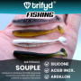 trifyd ® - Leurre Souple Truite Shad de 5 cm, Le Pack de 20 leurres de pêche + 5 têtes plombées