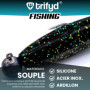 trifyd ® Fishing - Leurres Souples shad de 10 cm pour brochet ou Tous Types de canassiers, Le Pack de 5 leurres de pêche + 2 têt