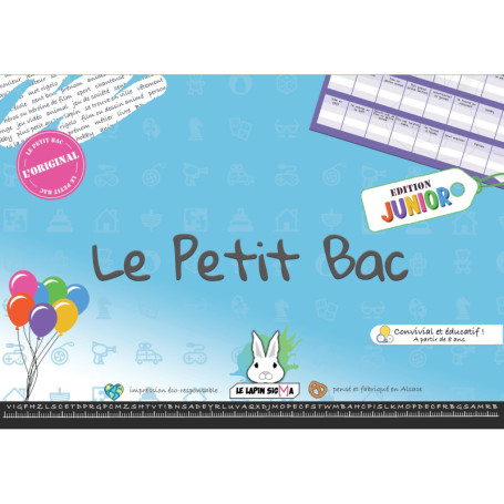 - Jeu du Petit BAC - Edition Junior - Bloc prêt à Jouer de 50 Pages - Jeu du baccalauréat