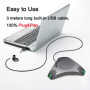 Matosio Octopus Haut-Parleur & Microphone de conférence téléphonique Microphone omnidirectionnel à 360 ° Plug and Play USB pour 
