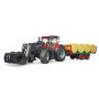 bruder 03198 - Case IH Optum 300CVX avec chargeur frontal & remorque de transport de balles - 1:16 Tracteur, tracteur, remorque 