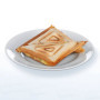 Cloer 6269 Appareil à croque-monsieur XXL pour 4 sandwichs divisés en diagonale, American Toast, Remplissage XXL, Information op