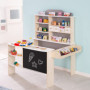 roba Marchande Enfant en Bois pour Garçons et Filles de 3 Ans et plus - 6 Compartiments 4 Tiroirs et 2 Étagères - Inclus Tableau