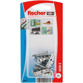 fischer - Cheville métallique pour carton-plâtre GKM S K avec vis/Blister de 6