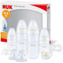 NUK Perfect Start First Choice+ Lot biberon | 0-6 mois | 4 biberons anti-coliques, 1 sucette, 1 goupillon et plus encore | Sans 