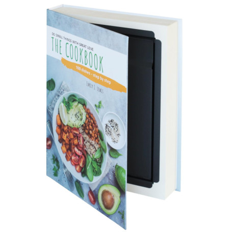HMF 81001 Livre coffre-fort, Caisse à Monnaie camouflée, Pages de Papier Originales, "Cookbook", 26,5 x 19 x 4,2 cm