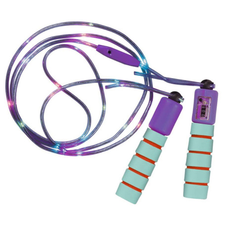 moses. 38137 Corde à Sauter Lumineuse réglable avec lumières LED, 3 Modes d'éclairage et Compteur Multicolore