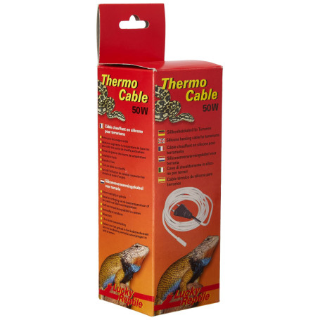 Lucky Reptile Thermo Cable - Câble chauffant 50 W pour terrarium - 6,5 m dont 1,5 m de câble froid - chauffage rapide & chaleur 
