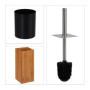 Relaxdays Brosse dérouleur Papier, Ensemble WC, Bambou & métal, Accessoire Toilette, 60x20x20 cm, Nature/Noir, 1 élément