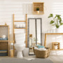 Relaxdays Ensemble WC, Bambou, Acier Inoxydable, Brosse WC et dérouleur Papier, Autonome, HLP 74 x 20 x 20 cm, Nature