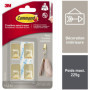 Command Crochet Déco Doré, Petit Modèle, 4 Crochets, 5 Languettes Transparentes - Sans Outils - Pour Accrocher et Décorer Sans A