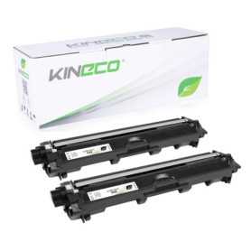 Kineco Pack de 2 Cartouches de Toner Compatible avec Brother TN241BK HC Noir DCP-9020 CDW HL-3140 CW HL-3150 CDN CDW HL-3170 CDW
