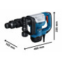 Bosch Professional perforateur burineur GSH 5 (SDS max, force de frappe 7,5 J, 1 100 W, avec burin pointu et coffret)