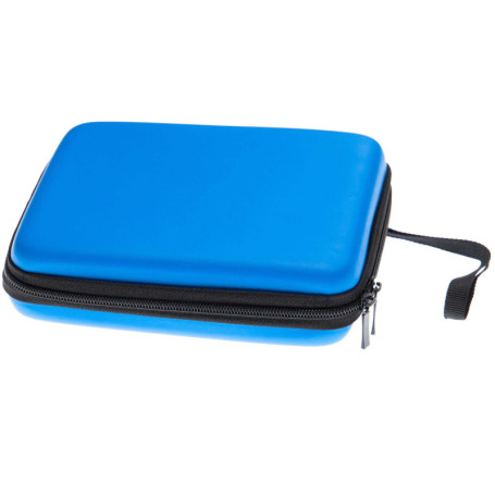 vhbw Housse de Protection Compatible avec Nintendo 2DS Console de Jeux + Boucle avec Mousqueton, Bleu, Noir