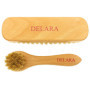 DELARA Une Petite Brosse à Chaussures et Une Petite Brosse à Cirage en Poils naturels, Couleur: Naturel