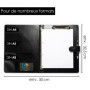 OfficeTree Chemise porte-bloc, format A4, avec couverture - Porte-bloc, A4, noir - Classeur à anneaux, A4 - Porte-bloc conférenc