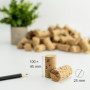 MCE-Commerce Lot de 100 liège, vin, bouchons naturels pour bricoler et décorer, Ø 2,5 cm, longueur 4,5 cm, Ø 2,5cm, 4,5cm