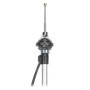 tomzz Audio 1000-014 Antenne télescopique Universelle pour Aile, Grande tête, câble, Prise DIN, Aspect INOX