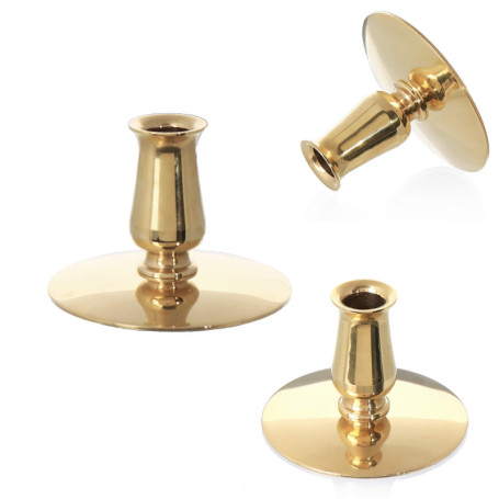 NKlaus 3X Porte-Bougies en Laiton doré Bougeoirs Bougies rituelles Fines en Cire d'abeille jusqu'à Ø0,9cm Chandelier Mariage 673