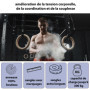 ALPIDEX Anneaux de Sport Anneaux de Gymnastique Anneaux y Compris Fixation de Porte et Sangle de Fixation avec marquage Longitud