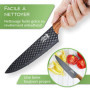 LEBENLANG Set Couteau Cuisine - 7 pièces avec éplucheur et ciseaux I Lot Couteaux Ustensiles de Cuisines knife professionnelle I