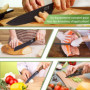 LEBENLANG Set Couteau Cuisine - 7 pièces avec éplucheur et ciseaux I Lot Couteaux Ustensiles de Cuisines knife professionnelle I