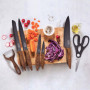 LEBENLANG Set Couteau Cuisine - 7 pièces avec éplucheur et ciseaux I Lot Couteaux Ustensiles de Cuisines knife professionnelle I