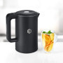 Balter Bouilloire électrique en acier inoxydable WK-4, 1,7 l, design à double paroi, sans BPA, LED, compacte, silencieuse (noir)