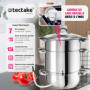 tectake® Extracteur de jus 15L en Acier inoxydable Multi-fonction Centrifugeuse Fruits et legumes Cuiseur-vapeur Presse fruits, 