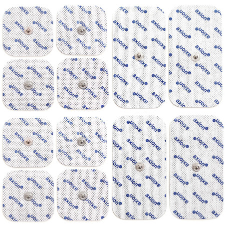 12 électrodes axion 10x5 cm et 5x5 cmm | Compatible avec les appareils Beurer et Sanitas | Electrostimulateur TENS et EMS avec c