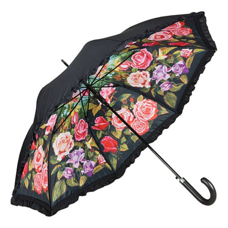 VON LILIENFELD® Parapluie Fleur Roseraie Canne Grand Robuste Ouverture Automatique Double Épaisseur