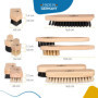 biped kit de brosses à chaussures Classic - Brosses à chaussures pour l'entretien du cuir lisse et du daim - Kit de brosses à ch