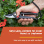 PRETEX sécateur de jardin avec levier de sécurité en deux étapes, lame de coupe avec revêtement antiadhésif | cisailles, ciseaux