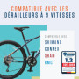 Alphatrail Chaîne de Vélo Parker 9 Vitesses 116 Maillons I Compatible avec Shimano, SRAM, KMC, Connex I Incl. Attache Rapide Cha