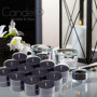 Candelo Lot de 24 bougies parfumées Ambiance – Bougies parfumées Black Rose – Bougies chauffe-plat noires – Bougies chauffe-plat