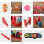 Calmado - 450pcs Pierres Domino/Dominos en Bois Domino Grand Edition Ensemble + Sac + Livret + Accessoires