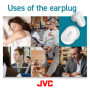 JVC Bouchons d'oreille pour réduction de bruit - Coussin d'air pour un ajustement confortable, Embouts à mémoire de forme taille