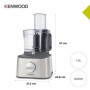 Kenwood Multipro Compact + FDM315SS Robot de cuisine compact, 2,1 l, balance intégrée, couteau en acier inoxydable, 4 disques de
